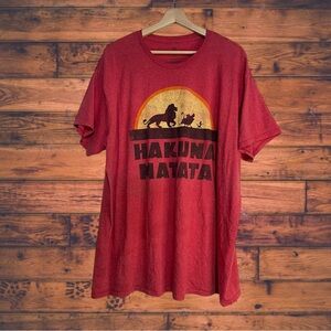 5 for $25🔥Disney The Lion King‎ Red "Hakuna Matata" T-Shirt 2X